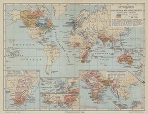 Mapa que muestra la expansión del Imperio Británico de German School