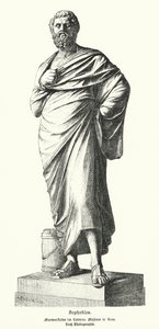 Estatua de mármol de Sófocles, dramaturgo griego antiguo de German School