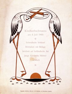 Menú para una comida bautismal. Alemania, 8/07/1900 de German School