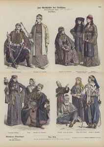 Trajes del Medio Oriente (grabado coloreado)