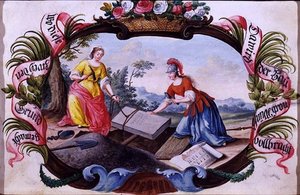 Minerva con una Figura Representando la Arquitectura, c.1640 de German School