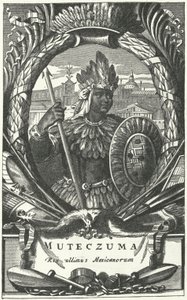 Moctezuma II, emperador azteca (grabado) de German School
