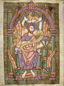Ms Czart 1207 IV fol CXIXv San Lucas el Evangelista, del Evangeliario de la Catedral de Plock, c.1075