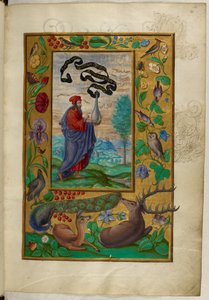 Ms Harley 3469, f.2 Filósofa con matraz, el Primer Tratado, de 