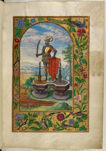 Ms Harley 3469, f.7 Caballero de pie sobre fuentes, el Segundo Tratado, de 
