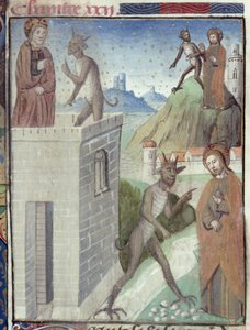 Las Tres Escenas de la Tentación, de Vita Christi, por Ludolfo de Sajonia de German School