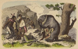 Nativos americanos cazando osos de German School