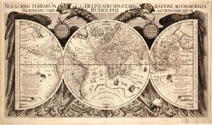 Nova orbis terrarum, de "Tabulae Rudolphinae" por Johannes Kepler, 1627-30 de German School