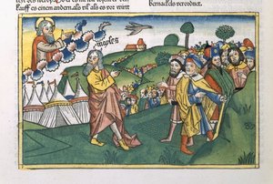 Números 1:1-20 Preparativos para el viaje desde el Monte Sinaí, de la Biblia de Núremberg (Biblia Sacra Germanaica) de German School