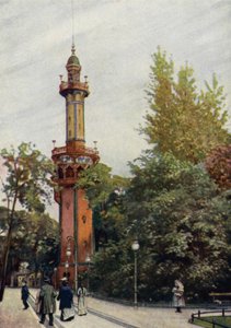 Torre de observación, Jardín Zoológico de Berlín, Alemania (litografia en color)