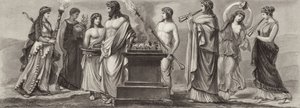 Ocupaciones en la Antigua Grecia. Ilustración para Bilder-Atlas