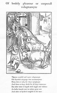 De placer corporal o voluptuosidad corporal, ilustración de la traducción al inglés de Alexander Barclay de 