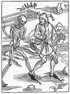 De los tontos que desprecian la muerte sin hacer provisión para ello, ilustración de la traducción al inglés de Alexander Barclay de 