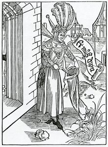 De la arrogancia y el orgullo de los hombres rudos del campo, ilustración de la traducción al inglés de Alexander Barclay de 