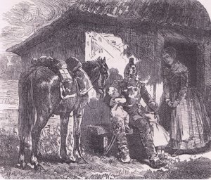 Partiendo a la guerra, Cassells History of the War between France and Germany publicado por Cassell and Company Limited, c.1890 de German School