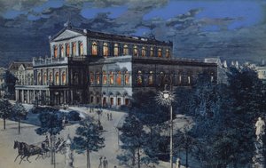 Ópera de Hannover, Alemania (litografía en color)