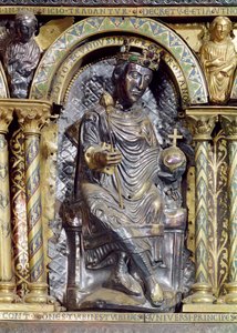 Otón II (955-83), Emperador del Sacro Imperio Romano, detalle del Santuario del Emperador Carlomagno (742-814), 1215