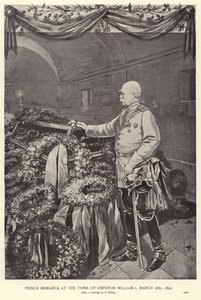 Otto von Bismarck en la tumba del emperador Guillermo I