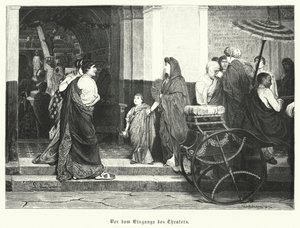 Fuera de la entrada a un teatro romano