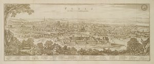 Vista panorámica de París en 1620, de Topographia Galliae por Martin Zeiller (1589-1661) publicada en 1655 de German School
