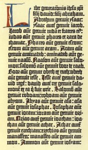 Parte de una columna de la Biblia de Gutenberg de German School