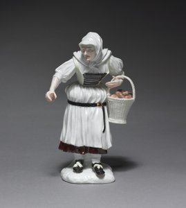 Mujer campesina, fábrica de porcelana Meissen, Alemania, modelada por Johann Joachim Kändler de German School