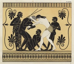 Peleo y Atalanta luchando de German School