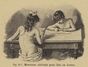 Mala postura para leer y escribir de German School