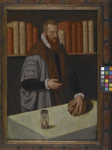 Retrato de un médico (óleo sobre madera)