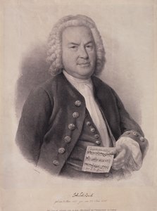 Retrato de Johann Sebastian Bach (1685-1750) grabado por F.G. Schlick, 1840