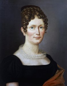 Retrato de Johanna Christiane Schumann (1767-1836), madre del compositor alemán Robert Schumann (1810-1856), pintura de principios del siglo XIX por artista desconocido de German School