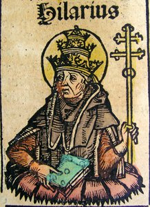 Retrato del Papa Hilario, publicado en la Crónica de Núremberg de German School