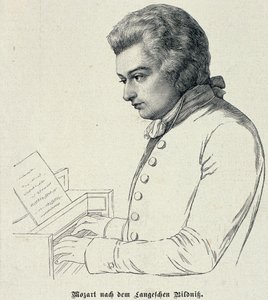 Retrato de Wolfgang Amadeus Mozart (1756-91) de German School