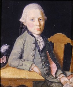 Retrato de un joven sentado sosteniendo una carta, c.1750 de German School