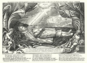 Retrato del rey muerto Gustavo Adolfo de Suecia