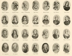 Retratos de alemanes famosos de Ritter vom Deutschen Geiste de German School