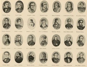 Retratos de alemanes famosos de Ritter vom Deutschen Geiste de German School