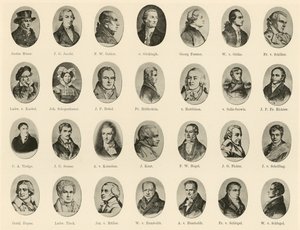 Retratos de alemanes famosos de Ritter vom Deutschen Geiste de German School