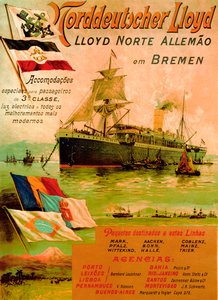 Póster publicitario de la Línea North German Lloyd, 1898