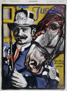 Postillón: cochero y su caballo - en "Jugend" de German School