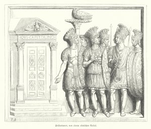 Guardias pretorianos, después de un relieve romano (grabado) de German School