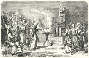 Sacerdotes realizando un sacrificio en el Antiguo Egipto de German School