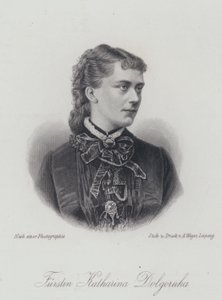 Princesa Catherine Dolgorukova, amante y luego esposa morganática del Zar Alejandro II de Rusia (grabado)