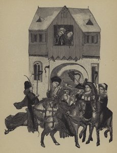 Procesión en la mañana de la investidura de Federico I de la casa de Hohenzollern como elector de Brandeburgo