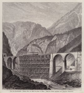 Viaducto ferroviario sobre el río Fella en Ponte di Muro, Friuli, Italia de German School