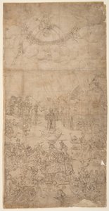 Alegoría religiosa con los siete sacramentos y los siete pecados capitales de German School