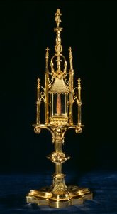 Custodia relicario con pieza de la cruz, Augsburgo, c.1490 de German School