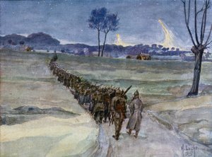 Reemplazos llegando a las trincheras, Ypres
