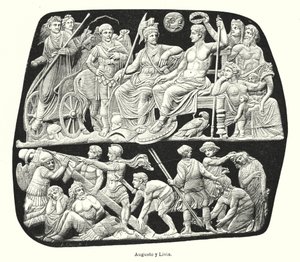 Emperador romano Augusto y su tercera esposa, Livia de German School