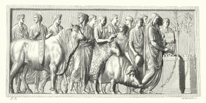 Procesión romana con animales sacrificados de German School